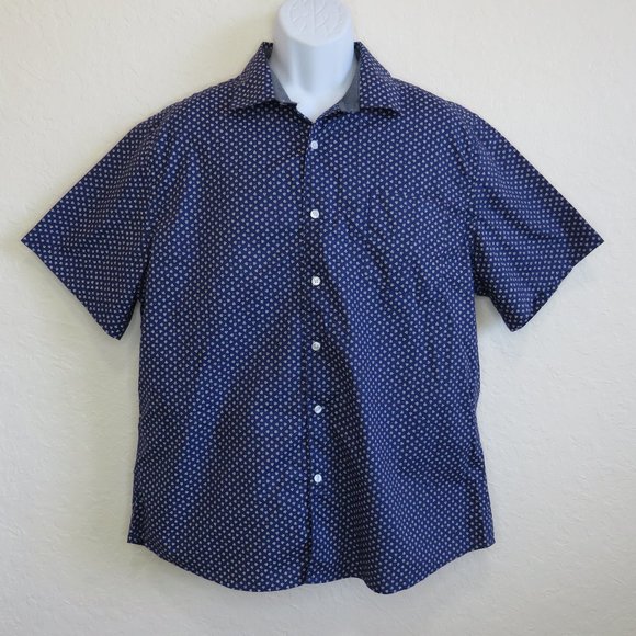 Claiborne* Men's Short Sleeve Button Down Curved Hem Slim Fit Shirt~ Size XL - Picture 1 of 12